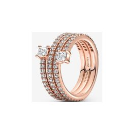 Pandora Rose tripla spirál pavé gyűrű
