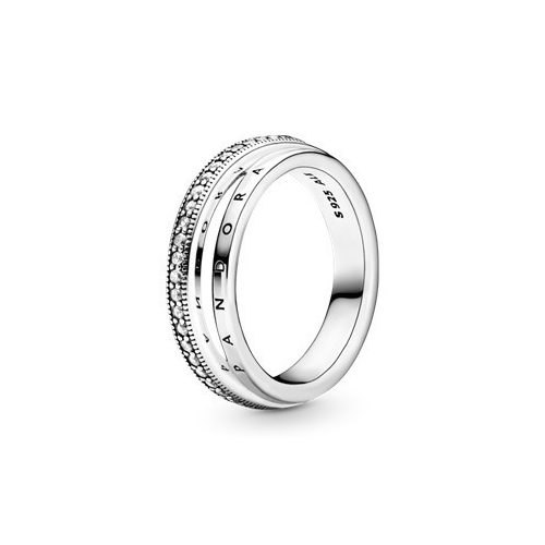 Pandora Ékszer Háromsoros pavé karikagyűrű 54es