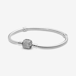 Pandora Ezüst Ékszer Pávé Záras Karkötő 18cm