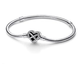   PANDORA MOMENTS SZIKRÁZÓ VÉGTELEN SZÍVKAPCSOS KÍGYÓLÁNC KARKÖTŐ 19CM