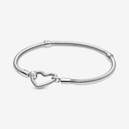   Pandora ékszer Moments nyitható szív kapcsos ezüst karkötő 18cm