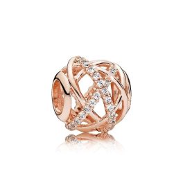 Pandora  Galaxis áttört mintás rose charm
