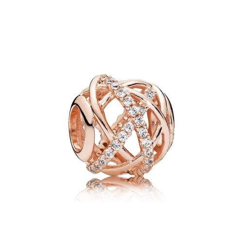 Pandora  Galaxis áttört mintás rose charm