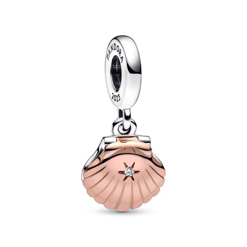 Pandora ékszer Club Charm 2023 kéttónusú kagyló charm