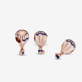 Pandora ezüst ékszer kék hőlégballon rose charm 