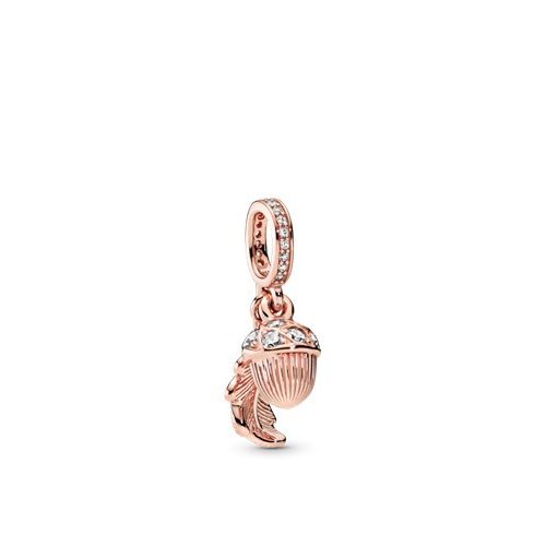 Pandora ékszer Makk és levél függő rose charm