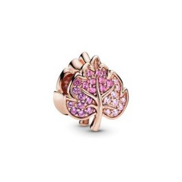 Pandora ékszer Szikrázó pavé levél rose charm