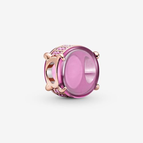 Pandora ékszer Rózsaszín ovális cabochon rozé charm