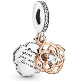 Pandora ékszer Kéttónusú rózsa függő charm