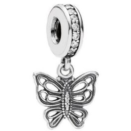   Pandora ékszer Klasszikus pillangó függő ezüst charm cirkóniával