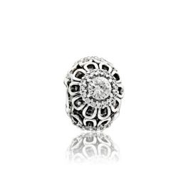   Pandora ékszer Áttört virágos csillogás ezüst charm cirkóniával