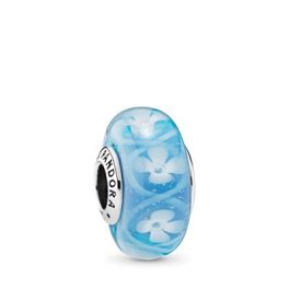 Pandora ékszer Kék virágmező muránói üveg charm