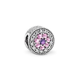Pandora ékszer Díszes virág ezüst charm cirkóniával