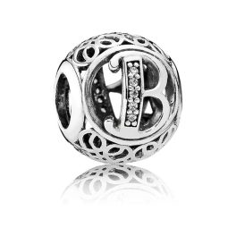 Pandora ékszer B betű ezüst charm cirkóniával