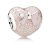 Pandora ékszer Csipkés rózsaszín szív charm masnival