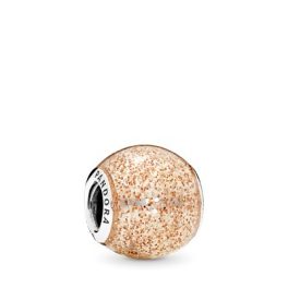 Pandora ékszer Rózsaarany csillámgömb charm