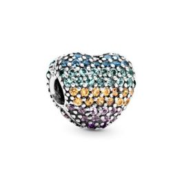   Pandora ezüst ékszer Tárd ki a szíved, többszínű pavé