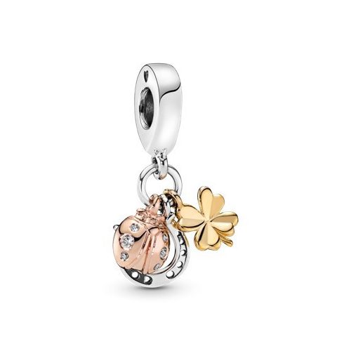 Pandora ékszer Szerencsehozó lóhere függő rose shine charm