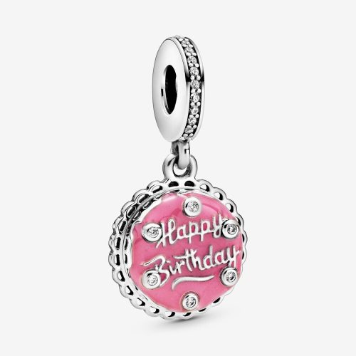 Pandora ékszer Pink szülinapi torta függő charm