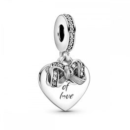 Pandora ékszer Masni és szív ezüst charm