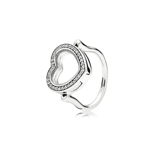 Pandora ezüst szív gyűrű 58as