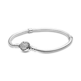   Pandora Ezüst Ékszer Moments karkötő pavé szív zárral 17cm
