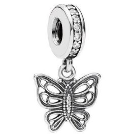   Pandora ékszer Klasszikus pillangó függő ezüst charm cirkóniával