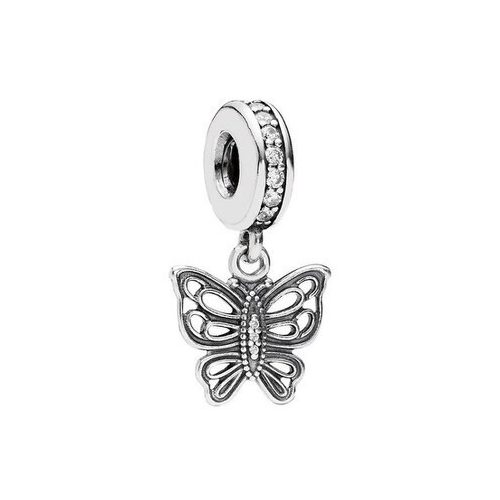 Pandora ékszer Klasszikus pillangó függő ezüst charm cirkóniával